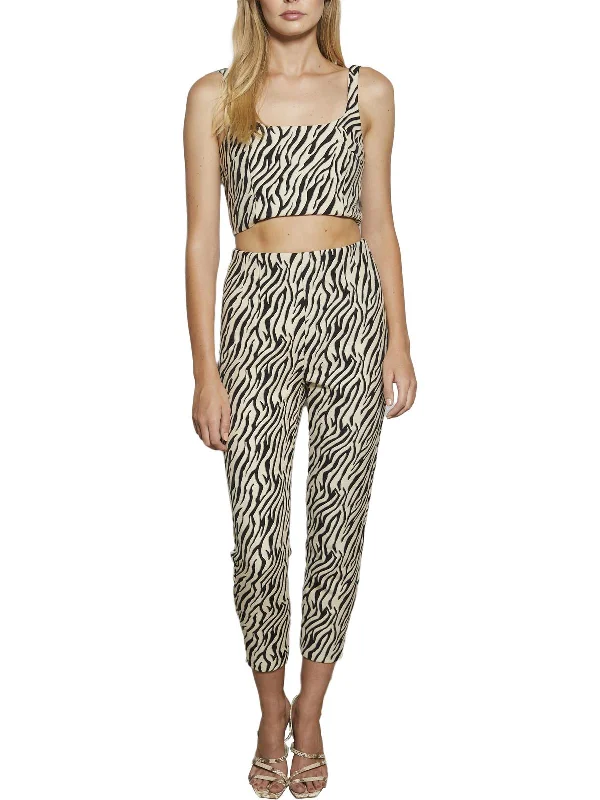 Cecile Womens Zebra Slim Dress Pants