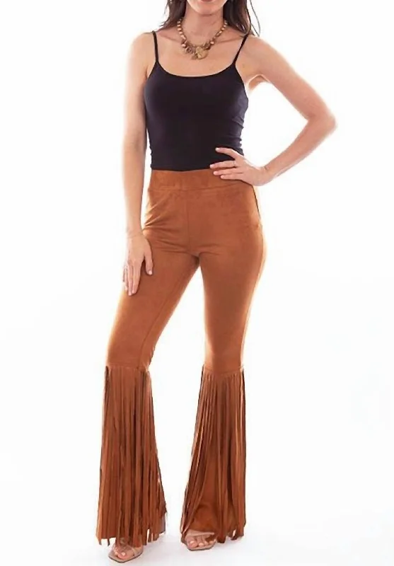 Fringe Bell Bottom Pant In Camel