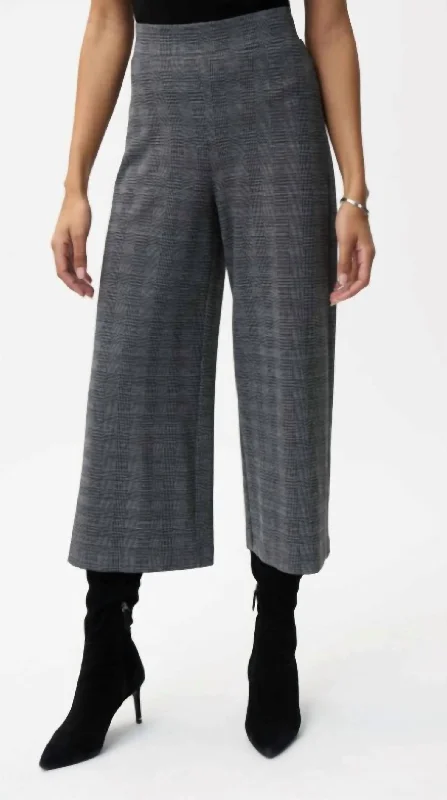 Glen Plaid Crop Full Pant in Black/White