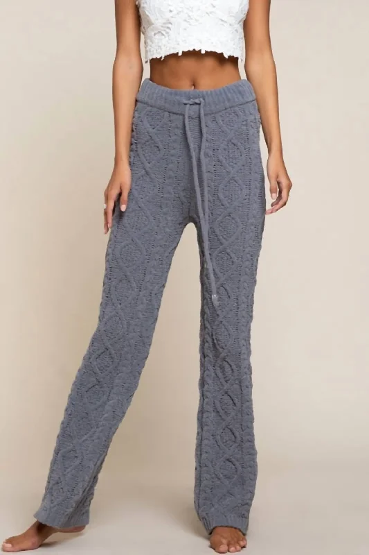 Knit Chenille Pant In Gray