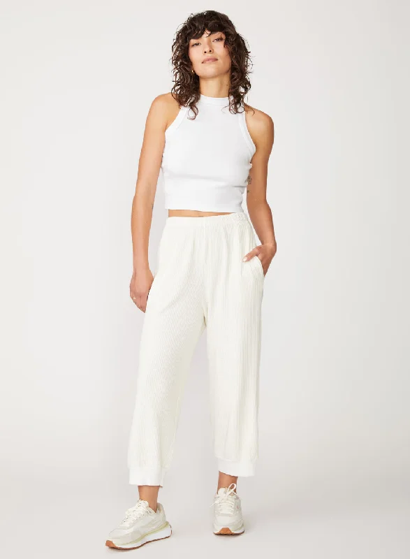 Luxe Thermal Wide Leg Pull-On Pant in Cream