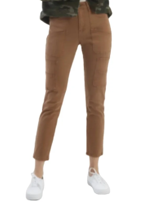 Mid-Rise Carpenter Skinny Ankle Pant In Toffee