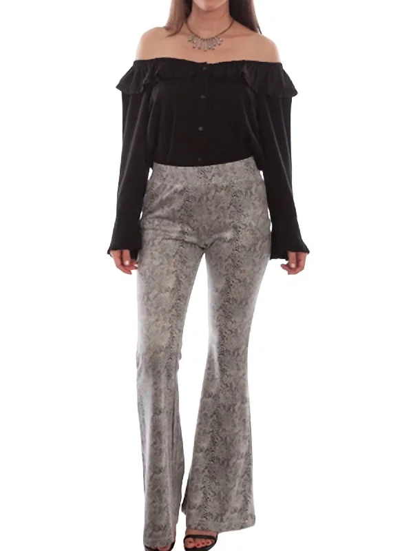 Snake Bell Bottom Pant In Black