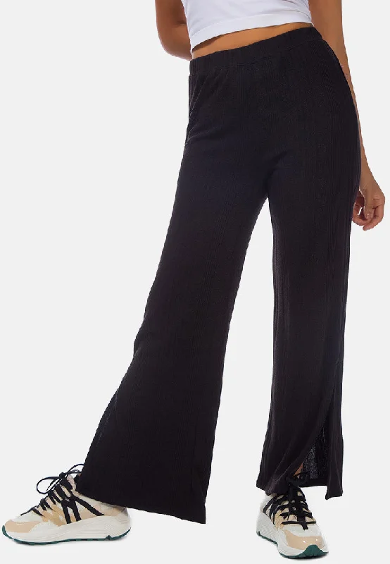 Solid Side Slit Trousers