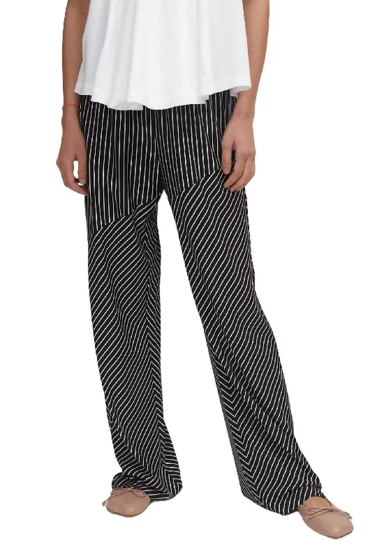 Striped Pants in Black/White Stripe