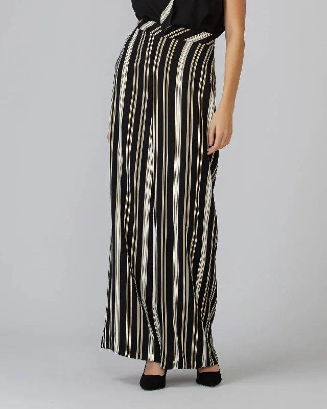 Wide Leg Pant In Black/white/gold