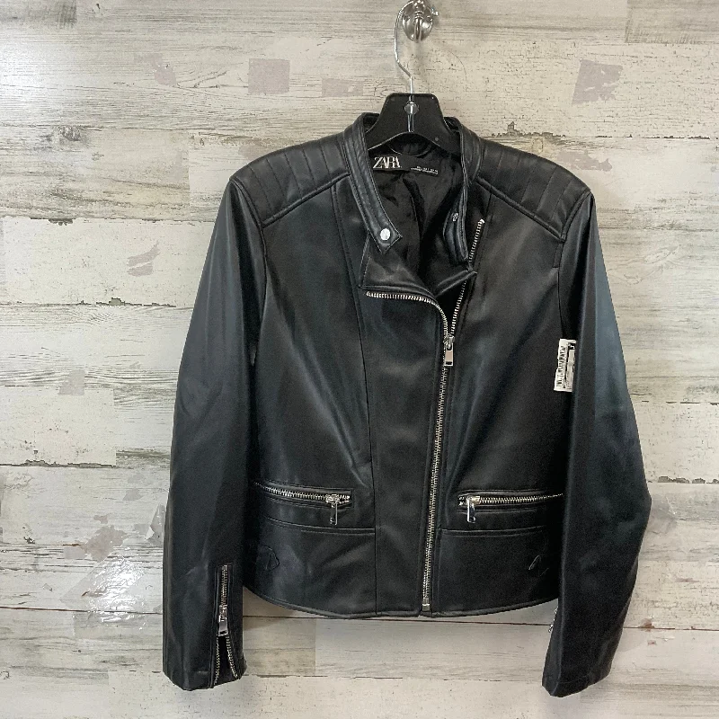 Jacket Moto By Zara In Black, Size: L