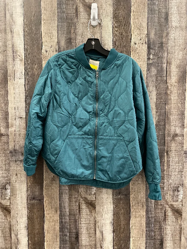 Jacket Puffer & Quilted By Thread And Supply In Green, Size: M