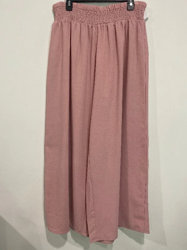 Pants Wide Leg By Shein In Pink, Size: 1x